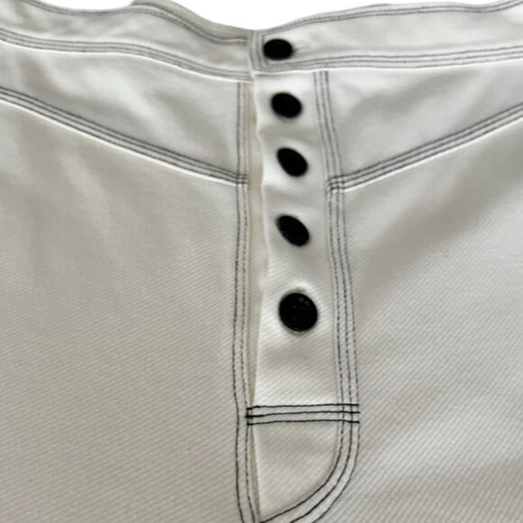 🌸4/$50🌸 ZARA W&B Ivory 5 Button Fly Side Pocket Baggy Capri Pants - Picture 7 of 16